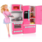 Liberty Imports Doll Size Pink Gourmet Kitchen Cooking Toy Play Set Play House & Accessories with Doll Girls Pretend Play Furniture Appliances with Lights & Sound