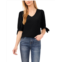 Womens CeCe Puff Sleeve Tee With Tie