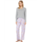 Karen Neuburger Petite Long Sleeve Split-Neck Tee PJ Set