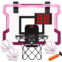 HYES Indoor Basketball Hoop for Kids with Electronic Scoreboard, Over The Door Basketball Hoop, Mini Hoop Basketball Toy Gifts for Kids Girls Teens Adults, Suit for Bedroom/Office/