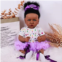 kgniess me Lifelike Reborn Baby Dolls Black Girl-22-inch Realistic Silicone Reborn Baby Doll African American Reborn Toddler Real Life Newborn Baby Doll Gifts for Kids Age 3+