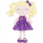 Gloveleya Soft Dolls Plush Figure Skin Glitter Purple Dress Baby Doll Gift 12inches