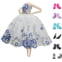 Apatsuki Fashion Ballet Tutu Dress for 11.5 Doll Clothes Outfits + 8 Pairs Shoes 1/6 Doll Accessories Rhinestone 3-Layer Skirt Ball Party Gown (Style E)