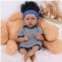MAIHAO Reborn Baby Dolls Black Girl with Soft Body African American Real Life Babies Girl That Look Lifelike Newborn Baby Open Eyes 22inch (Blue)