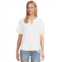 Womens Mod-o-doc Short Sleeve Ruffle Neck Henley Top