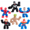 Heroes of Goo Jit Zu Marvel Minis - Mega 6 Pack. 6 Squishy, Stretchy, Gooey Mini Marvel Heroes 2.5 Tall - Spider-Man, Captain America-Sam Wilson, Venom, Captain Marvel, Groot and B
