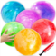 Qiuttnqn 6 PCS Fun Bouncy Balls,12 Inch Marbleized Bouncy Balls,Rubber Inflatable Kick Ball with Pump for Kids and Adults,Park,Beach,Playground,Indoor and Outdoor Games