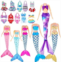 Sumind 16 Sets Mermaid Tail Dresses Doll Swimsuits and Bikini Clothes Mermaid Doll Rainbow Swimwear Beach Costume for Dolls from 11.5 Inches to 12 Inches