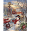 Springbok Winter Windmill 500 Piece Jigsaw Puzzle for Adults Featuring Snowman and Red Barn Winter Scene - Made in The USA with Interlocking Pieces That snap Perfectly in Place
