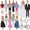 ZTWEDEN 33Pcs Doll Clothes and Accessories for 12 Inch Boy and Girl Doll, Includes 20 Wear Clothes Shirt Jeans Suit and Wedding Dresses, Glasses Earphones Dog and Bike for 12 Boy G
