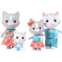 Sunny Days Entertainment Honey Bee Acres Purringtons Cat Family - 4 Miniature Flocked Dolls Small Collectible Kitten Figures Pretend Play Toys for Kids