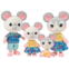 Sunny Days Entertainment Honey Bee Acres Cheddars Mouse Family - 4 Miniature Flocked Dolls Small Collectible Figures Pretend Play Toys for Kids