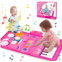 Flyart 1 2 3 Year Old Girl Birthday Gift Toys, 2 in 1 Musical Toys for Toddlers 1-3 Piano Keyboard & Drum Mat with 2 Drum Sticks Toddler Toys Age 1-2, Baby Toys for 1 Year Old Toys for 2