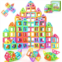 Toylogy Upgraded Magnetic Blocks Tiles Toddler Toys for 3 4 5 6 7 8 Year Old Girls and Boys Gifts Magnetic Building Toys STEM Learning Educational for Kids Candy Color 52PCS
