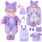 ZNTWEI 12 Inch Backpack Baby Doll Playset with Washable Dolls and Accessories Includes Backpack, Bottles, Nipple, Blankets, Hats, Clothes, Socks First Baby Dolls for Toddlers 3 Yea