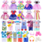 ENOCHT 26 PCS Mini 5.3 Inch Doll Clothes and Accessories Include 5 Tops, 5 Pants for Boy Dolls, 5 Dresses for Girl Dolls and 2 Shoes, 10 Outfits Hangers Pocket Glasses Headset for 5.3 Inc