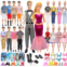 Carreuty 27 PCS Doll Clothes and Accessories for 11.5 Inch Girl Doll and 12 Inch Ken Doll Include 7 Boy Outfits 7 Girl Outfits 3 Pair of Ken Shoes 10 Pair of Girl Shoes Random Style