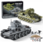 MISTBUY WW2 Army Tanks Toy Building Kit, Create a Soviet T-34 Tank & a German Panzer 38(t) Tank, Great Military Model Toys Gift for Boys, Kids, and Teens Age 8+ (1008 Pieces)