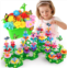 SpringFlower Gifts Toys for Girls 3 4 5 6 7 Years Old, Flower Garden Building Kit with Storage case,Educational STEM Toy and Preschool Garden Play Set for Toddlers, 148pcs