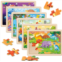 SYNARRY Wooden Puzzles for Kids Ages 4-6, 6 Packs 60 PCs Jigsaw Puzzles Preschool Educational Toys Gifts for Children Ages 4-8, Kids Puzzles for 4+ Year Olds Boys Girls, Wood Puzzl