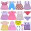 Digabi Baby Doll Clothes - Fits 12 13 14 15Bitty Girl Alive Baby Doll Clothes 360°Sewing Dresses for with Doll Diapers, Nipple, and Doll Accessories Pack of 18 Bag Set …