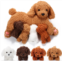 Honoson Nurturing Dog Stuffed Animal with Puppies Set Nursing Mommy Dog Plush with 4 Baby Puppies Soft Cute Stuffed Plush Toys for Girls Boys Kids Birthday Gifts Party Favors(Curly