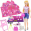 Ecore Fun 15 Pcs Doll Camping and Accessories Set for 11.5 Inch Girl Doll Includes Doll Tent, Clothes, Chair, Camera, Drink, Cupcake, Donut, Telescope, Toy Dog, Bag