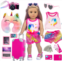 XFEYUE 23 Pcs American 18 inch Doll Clothes and Accessories - Suitcase Luggage , Pillow, Sunglasses, Camera, Passport, Mobile Phone , Computer Doll Travel Gear Play Set Fit 18 inch