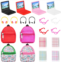 Gejoy 20 Pieces Mini Backpack for Dolls Doll Travel Accessories Include Doll Backpack with Zipper Laptop Books Headsets Sunglasses Scene Simulation Toy for 1/12 1/6 Scale Dollshous