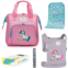 HappyVk- Doll Diaper Bag and Grey Unicorn Baby Doll Carrier for Kids. Sequin Bracelet Included