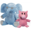 YOTTOY Mo Willems Collection Pair of Elephant & Piggie Soft Stuffed Animal Plush Toys - 7” & 5” Sitting