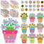 Qilery 36 Set Growth Mindset DIY Craft Kits Spring Flower Cutouts Sticker Never Stop Growing Flower Bulletin Board Decorations Classroom Positive Sayings Set for Kids School Office Chalkb