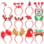 HOVACY 12 PCS Christmas Headbands, Felt Xmas Head Topper, Various Design Santa Hat Snowman Reindeer Antler Bow Elf Hat Headpieces for Women Adults Kids Gifts Christmas Party Suppli
