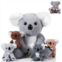 Lenwen 5 Pcs Koala Bear Stuffed Animal Set 12.6 Inch Mommy Koala Plush with 4 Cute Babies in Her Zippered Tummy Soft Cuddly Nursery Koala Plushie for Boys Girls Birthday Baby Showe