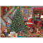 Bits and Pieces - 500 Piece Jigsaw Puzzle for Adults 18 x 24 - Christmas Joy - 500 pc Santa Visiting Presents Tree Jigsaw by Artist Bigelow Illustrations