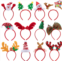 JOYIN 12-Pack Christmas Headbands - Assorted Holiday Headwear Accessories for Women, Men, Kids - ONE SIZE FITS ALL