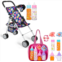Fash n kolor Baby Doll Stroller with Flower Design and Disappearing Feeding Set