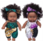 Ecore Fun 2 Pcs 8 Inch Black Baby Doll African Washable Realistic Silicone Baby Dolls with Clothes and Hairband…