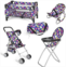 fash n kolor 4 Piece Baby Doll Play Set Flower Design Includes - Pack N Play, Stroller, High Chair, Infant Seat, Fits Up to 18 Accessories
