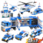 WishaLife 8 in 1 City Police Mobile Command Center Truck Building Toy, W/Police Station, Car, Airplane, Boat, Gifts for 6+ Year Old Kids, Boys, Girls