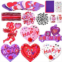 Gersoniel 342 Packs Valentines Day Foam Craft Set Includes Assorted Shaped Foam Stickers Cutouts with Heart Alphabets Sticker Glitter Pom Poms Googly Eyes Chenille Stems Gem Stickers for DIY