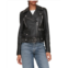 Avec Les Filles Genuine Leather Belted Biker Jacket