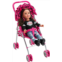 HUSHLILY Baby Doll Strollers for Toddlers 3 Years and up, Foldable Toy Stroller for Dolls with Storage Basket & Adjustable Canopy - Pink & Black Polka Dots