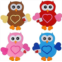 Valentines Day Owl Magnet Craft for Kids (12 Pack) Foam Valentines Day Craft for Kids Classroom DIY Activity Bulk, Individually Wrapped by 4Es Novelty