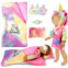 WONDOLL 18-inch Doll Clothes and Doll Sleeping Bag Set with Matching Sleepover Masks & Pillow
