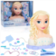 FROZEN 2 Disney Frozen Deluxe Elsa Styling Head, Blonde Hair, 18 Piece Pretend Play Set, Wear and Share Accessories, Officially Licensed Kids Toys for Ages 3 Up by Just Play