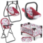 Litti Pritti Baby Doll Accessories Set - 4-Piece Baby Doll Furniture Set for 18 inch Dolls - Baby Doll Nursery Playset Includes Baby Doll Swing, High Chair, Pack-N-Play & Carrier -