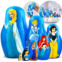 AEVVV Famous Princesses Wood Nesting Dolls Set 7 Pieces - Handmade Wooden Russian Matryoshka - Cartoon Heroes Figures