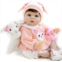 Milidool Reborn Baby Dolls Lifelike Girl Doll 22 inch Realistic Newborn Baby Doll Real Looking Silicone Baby Dolls Girl with Feeding Bunny Toy Gift Set for Kids 3+