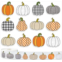 Whaline 1000Pcs Fall Pumpkin Stickers Roll Pumpkin Shaped Decal Stickers Colorful Buffalo Plaid Pumpkin Pattern Self-Adhesive Stickers Autumn Sealing Labels for Fall Harvest Party
